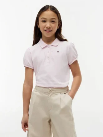 Stretchpolo met pofmouwen voor kinderen