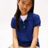 Stretchpolo met pofmouwen voor kinderen Stretchpolo met pofmouwen voor kinderen