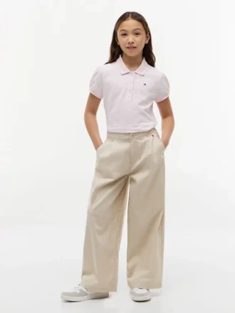 Stretchpolo met pofmouwen voor kinderen