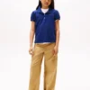 Stretchpolo met pofmouwen voor kinderen Stretchpolo met pofmouwen voor kinderen