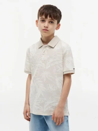 Stretchpolo met tropische print voor kinderen