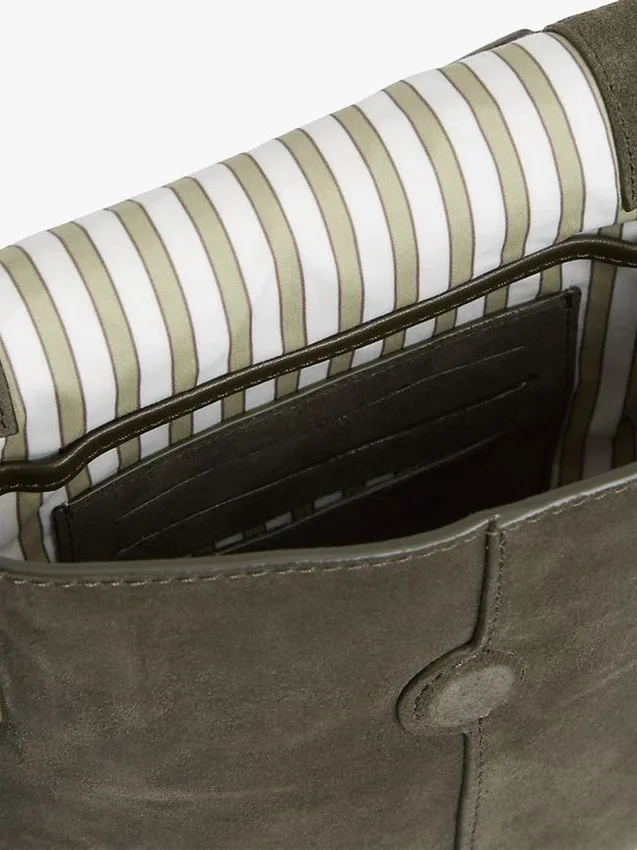Suède crossbodytas met klep Suède crossbodytas met klep