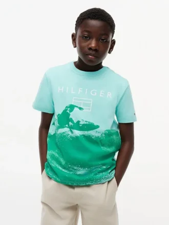 Surf-T-shirt met logo voor kinderen