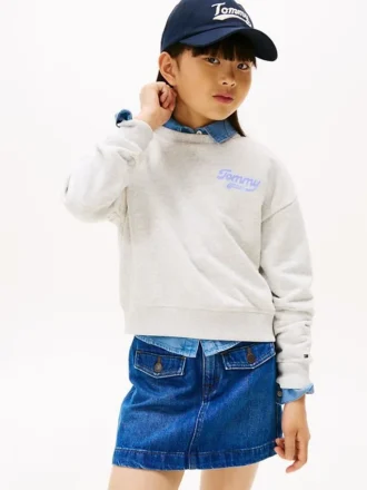 Sweatshirt met geflockt logo voor kinderen