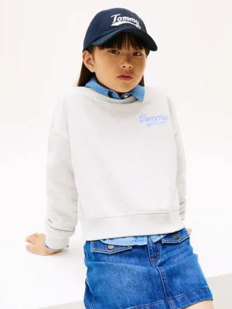 Sweatshirt met geflockt logo voor kinderen