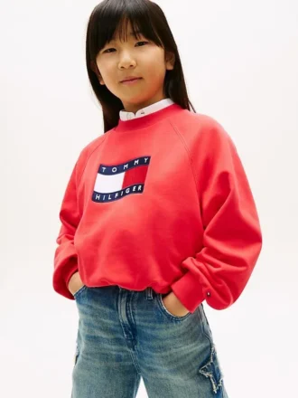 Sweatshirt met golvend vlaglogo voor kinderen