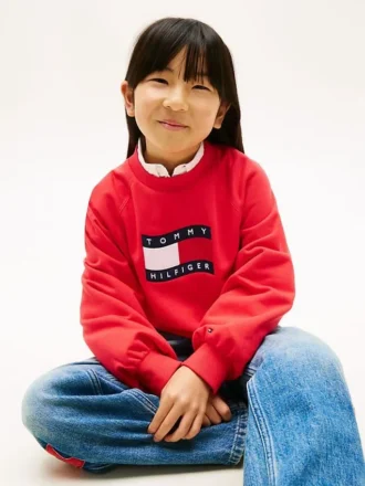 Sweatshirt met golvend vlaglogo voor kinderen