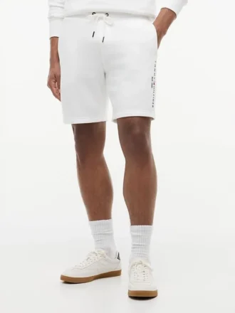 Sweatshort met geborduurd Tommy-logo