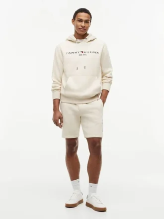 Sweatshort met geborduurd Tommy-logo
