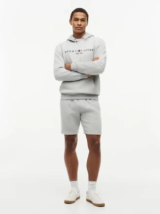 Sweatshort met geborduurd Tommy-logo