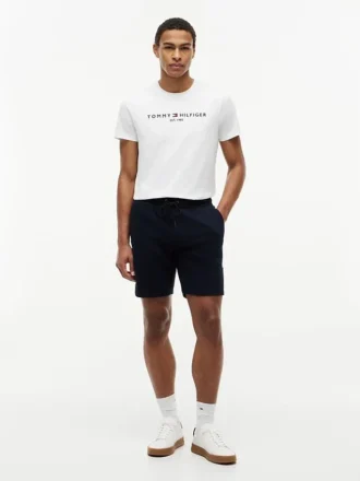 Sweatshort met geborduurd Tommy-logo