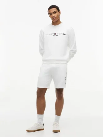 Sweatshort met geborduurd Tommy-logo