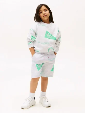 Sweatshort met gemengd logo voor kinderen