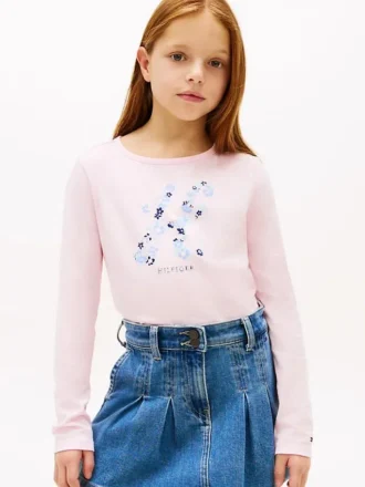 T-shirt met bloemenmonogram voor kinderen T-shirt met bloemenmonogram voor kinderen