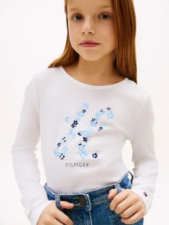 T-shirt met bloemenmonogram voor kinderen T-shirt met bloemenmonogram voor kinderen