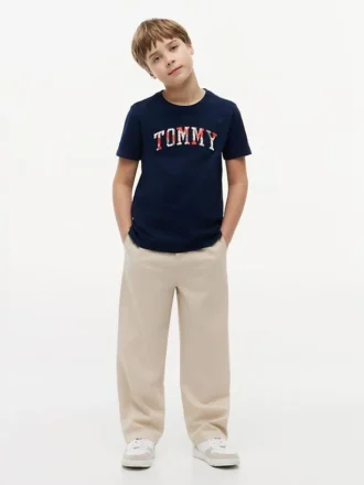 T-shirt met bloemenprint en Tommy-logo voor kinderen