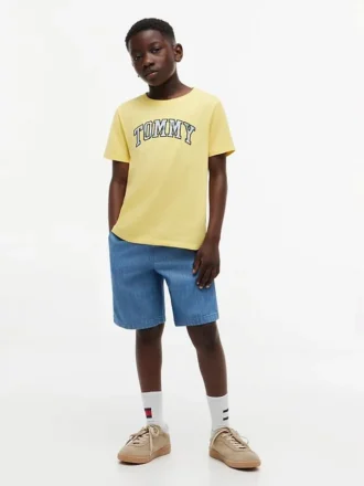 T-shirt met bloemenprint en Tommy-logo voor kinderen