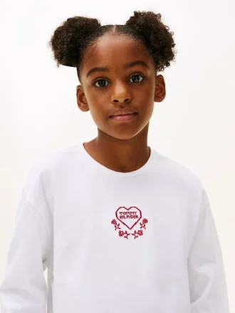 T-shirt met geborduurd hartlogo voor kinderen
