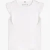 T-shirt met geborduurde oogjes en fladderende mouwen voor kinderen T-shirt met geborduurde oogjes en fladderende mouwen voor kinderen