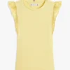 T-shirt met geborduurde oogjes en fladderende mouwen voor kinderen T-shirt met geborduurde oogjes en fladderende mouwen voor kinderen
