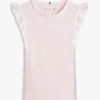 T-shirt met geborduurde oogjes en fladderende mouwen voor kinderen T-shirt met geborduurde oogjes en fladderende mouwen voor kinderen