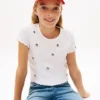 T-shirt met geribde boorden en geborduurde ster voor kinderen T-shirt met geribde boorden en geborduurde ster voor kinderen