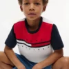 T-shirt met kleurblokken en vlaggenstrepen voor kinderen T-shirt met kleurblokken en vlaggenstrepen voor kinderen