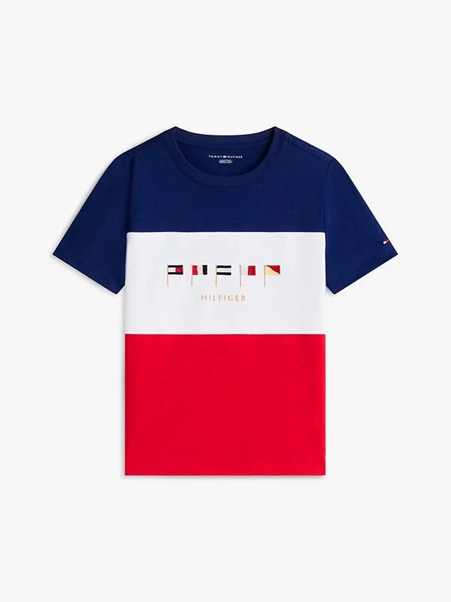 T-shirt met logo en kleurblokken voor kinderen T-shirt met logo en kleurblokken voor kinderen