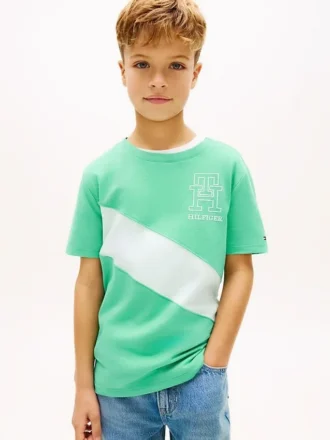 T-shirt met monogram en strepen voor kinderen T-shirt met monogram en strepen voor kinderen