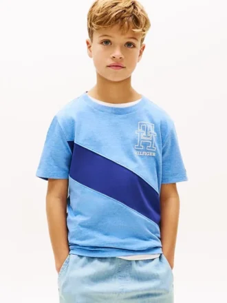 T-shirt met monogram en strepen voor kinderen