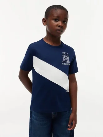 T-shirt met monogram en strepen voor kinderen