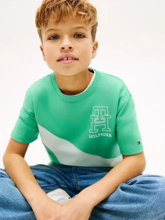 T-shirt met monogram en strepen voor kinderen T-shirt met monogram en strepen voor kinderen