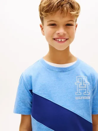 T-shirt met monogram en strepen voor kinderen