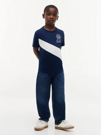 T-shirt met monogram en strepen voor kinderen
