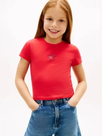 T-shirt met strass-sterrenvlag voor kinderen