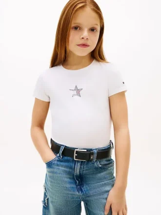 T-shirt met strass-sterrenvlag voor kinderen