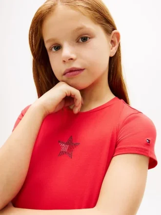 T-shirt met strass-sterrenvlag voor kinderen