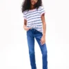 T-shirt met strepen en geknoopte zoom voor kinderen T-shirt met strepen en geknoopte zoom voor kinderen