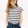 T-shirt met strepen en gerimpelde mouwen voor kinderen