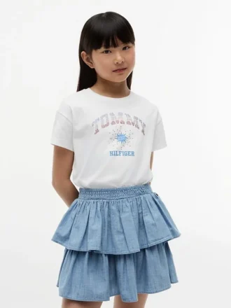 T-shirt met Tommy-logo met strass voor kinderen T-shirt met Tommy-logo met strass voor kinderen