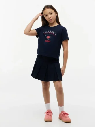 T-shirt met Tommy-logo met strass voor kinderen