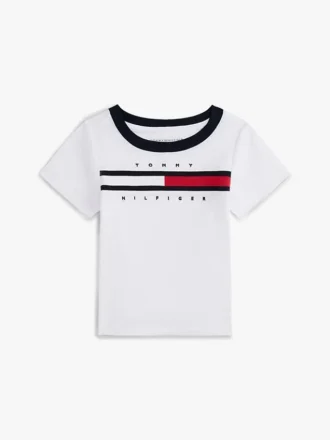 T-shirt met vlaggenstrepen en logo voor baby’s