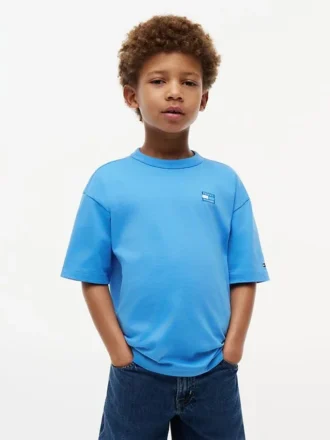 T-shirt met vlaglogo in dezelfde kleur voor kinderen