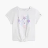 T-shirt voor kinderen met schelpenmotief en strik aan de voorkant T-shirt voor kinderen met schelpenmotief en strik aan de voorkant