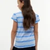 T-shirt voor kinderen met strepen en mouwen met ruche T-shirt voor kinderen met strepen en mouwen met ruche