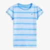 T-shirt voor kinderen met strepen en mouwen met ruche T-shirt voor kinderen met strepen en mouwen met ruche