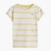 T-shirt voor kinderen met strepen en mouwen met ruche T-shirt voor kinderen met strepen en mouwen met ruche