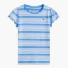 T-shirt voor kinderen met strepen en mouwen met ruche T-shirt voor kinderen met strepen en mouwen met ruche