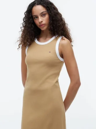 Tanktopjurk met geribde rand