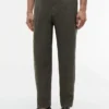 Tapered broek van geverfd linnen